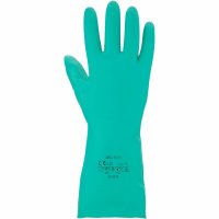 Nitril Chemikalienschutz-Handschuh velourisiert gr&uuml;n Gr. 9