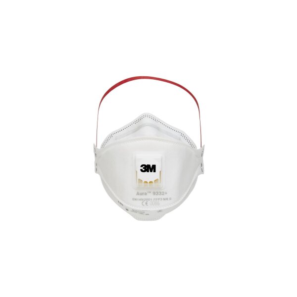 3M 9332+ Aura Atemschutzmaske FFP3 mit Ventil  (Pack mit 10 Stk)
