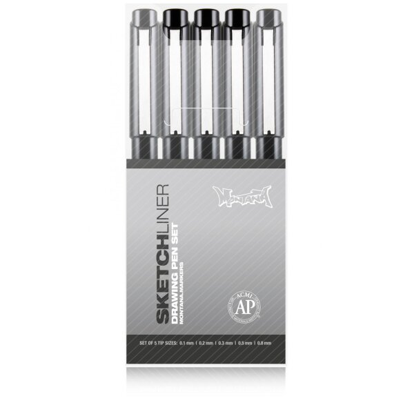Montana Sketchliner schwarz 5er Set