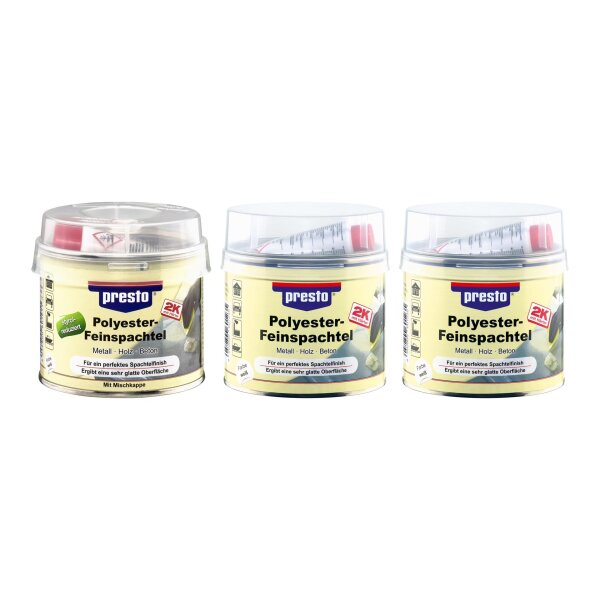 presto Polyester Feinspachtel styrolreduziert (250g, 500g, 1000g)