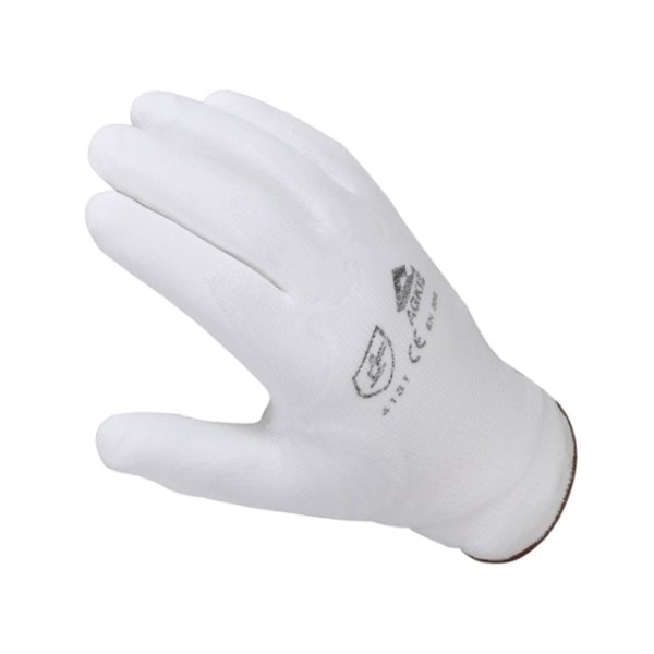 PU beschichtete Nylon-Handschuhe weiss (1 Paar, Größe 7)